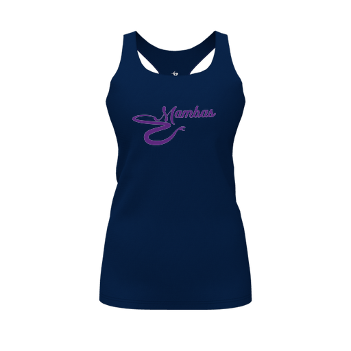 [FT0TRBNV-FYS-LOGO1] Decker Racerback Tank Top (Female Youth S, Navy, Logo 1)