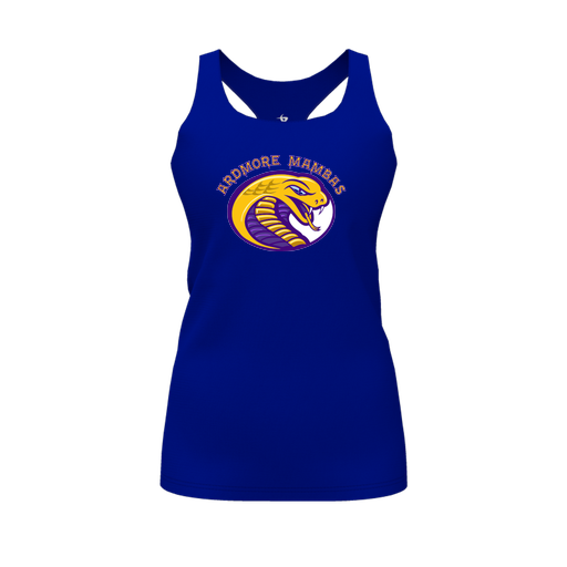 [CUS-DFW-RCBK-PER-RYL-FYS-LOGO2] Racerback Tank Top (Female Youth S, Royal, Logo 2)