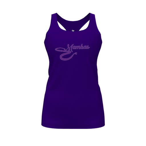 [FT0TRBPP-FYS-LOGO1] Decker Racerback Tank Top (Female Youth S, Purple, Logo 1)