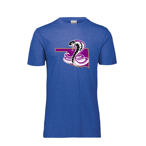 [FTSCUBRY-YS-LOGO3] Decker Youth Tri-Blend T-Shirt - Short Sleeve (Youth S, Royal, Logo 3)