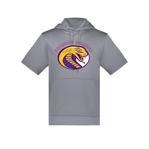 [6871.059.S-LOGO2] Men's Dri Fit Short Sleeve Hoodie (Adult S, Gray, Logo 2)