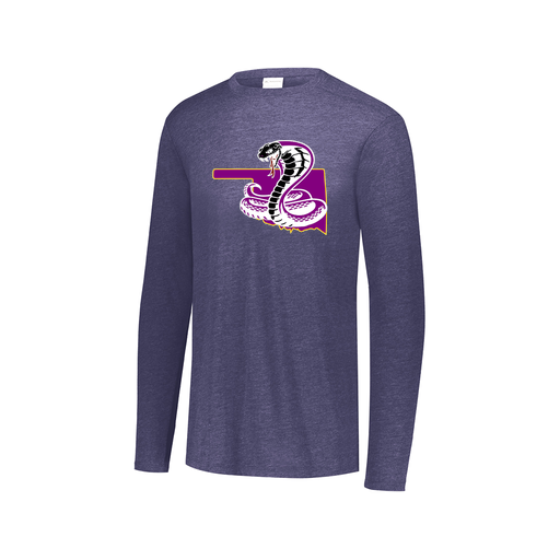 [FTLCUBNV-AXS-LOGO3] Decker Men's Tri-Blend T-Shirt - Long Sleeve (Adult XS, Navy, Logo 3)