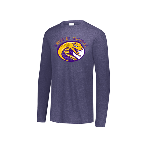 [FTLCUBNV-YS-LOGO2] Decker Youth Tri-Blend T-Shirt - Long Sleeve (Youth S, Navy, Logo 2)