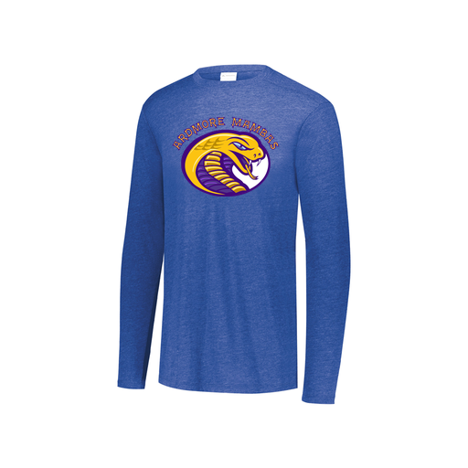 [FTLCUBRY-YS-LOGO2] Decker Youth Tri-Blend T-Shirt - Long Sleeve (Youth S, Royal, Logo 2)