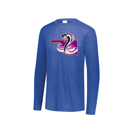 [FTLCUBRY-YS-LOGO3] Decker Youth Tri-Blend T-Shirt - Long Sleeve (Youth S, Royal, Logo 3)