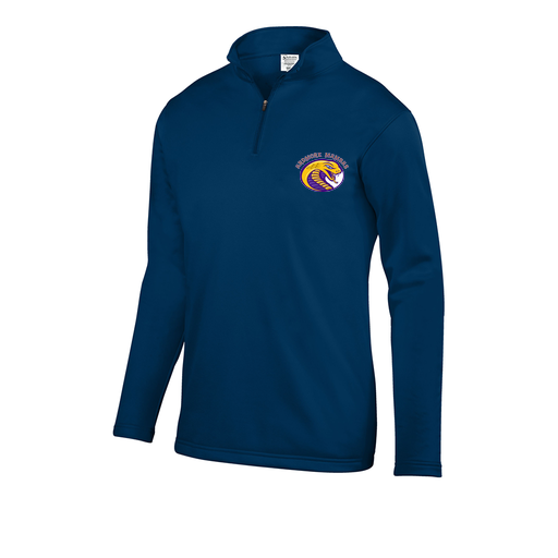[FOLQFFNV-YS-LOGO2] Decker Youth FlexFleece 1/4 Zip (Youth S, Navy, Logo 2)