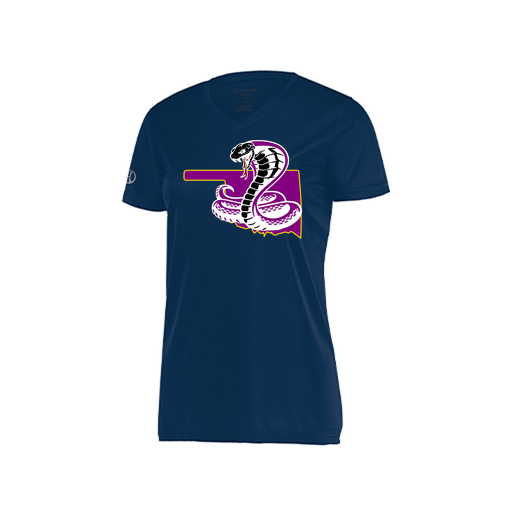 [222820.065.S-LOGO3] Ladies Movement Dri Fit Shirt (Female Adult S, Navy, Logo 3)