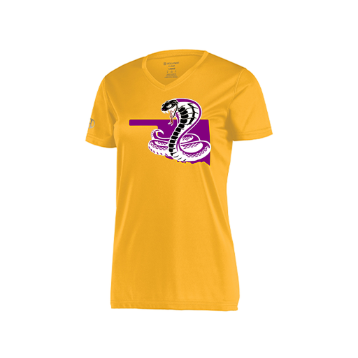 [222820.023.S-LOGO3] Ladies Movement Dri Fit Shirt (Female Adult S, Athletic Gold, Logo 3)