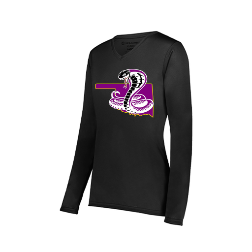 [222824.080.S-LOGO3] Ladies LS Smooth Sport Shirt (Female Adult S, Black, Logo 3)