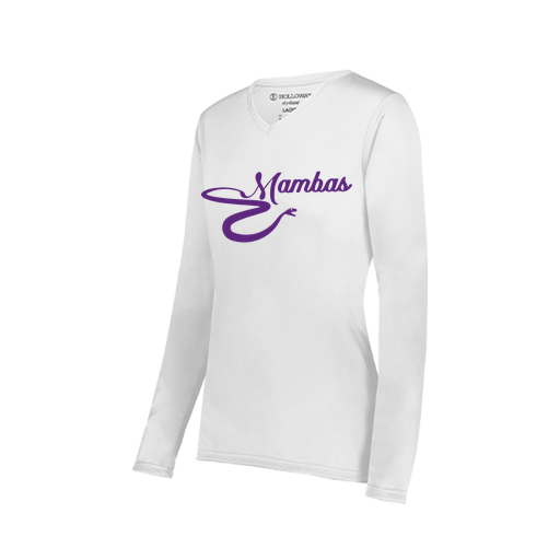 [222824.005.S-LOGO1] Ladies LS Smooth Sport Shirt (Female Adult S, White, Logo 1)