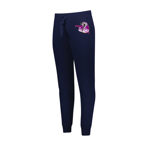 [229748.065.XS-LOGO3] Ladies 60/40 Fleece Jogger (Female Adult XS, Navy, Logo 3)