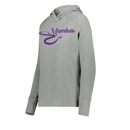 [222798-SIL-FAXS-LOGO1] Ladies Ventura Thin Knit Hoodie (Female Adult XS, Silver, Logo 1)