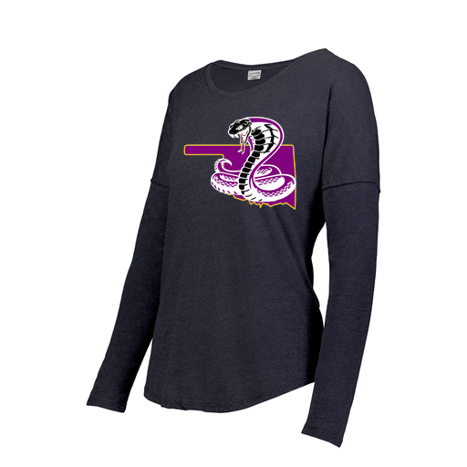 [FTLCUBNV-FAXS-LOGO3] Decker Women's Tri-Blend T-Shirt - Long Sleeve (Female Adult XS, Navy, Logo 3)