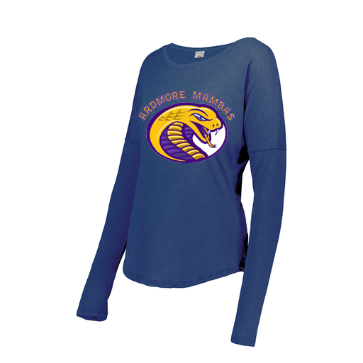 [FTLCUBRY-FAXS-LOGO2] Decker Women's Tri-Blend T-Shirt - Long Sleeve (Female Adult XS, Royal, Logo 2)