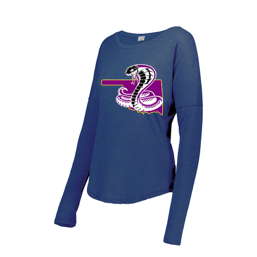 [FTLCUBRY-FAXS-LOGO3] Decker Women's Tri-Blend T-Shirt - Long Sleeve (Female Adult XS, Royal, Logo 3)