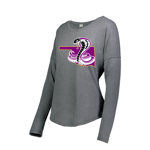 [FTLCUBGY-FAXS-LOGO3] Decker Women's Tri-Blend T-Shirt - Long Sleeve (Female Adult XS, Gray, Logo 3)
